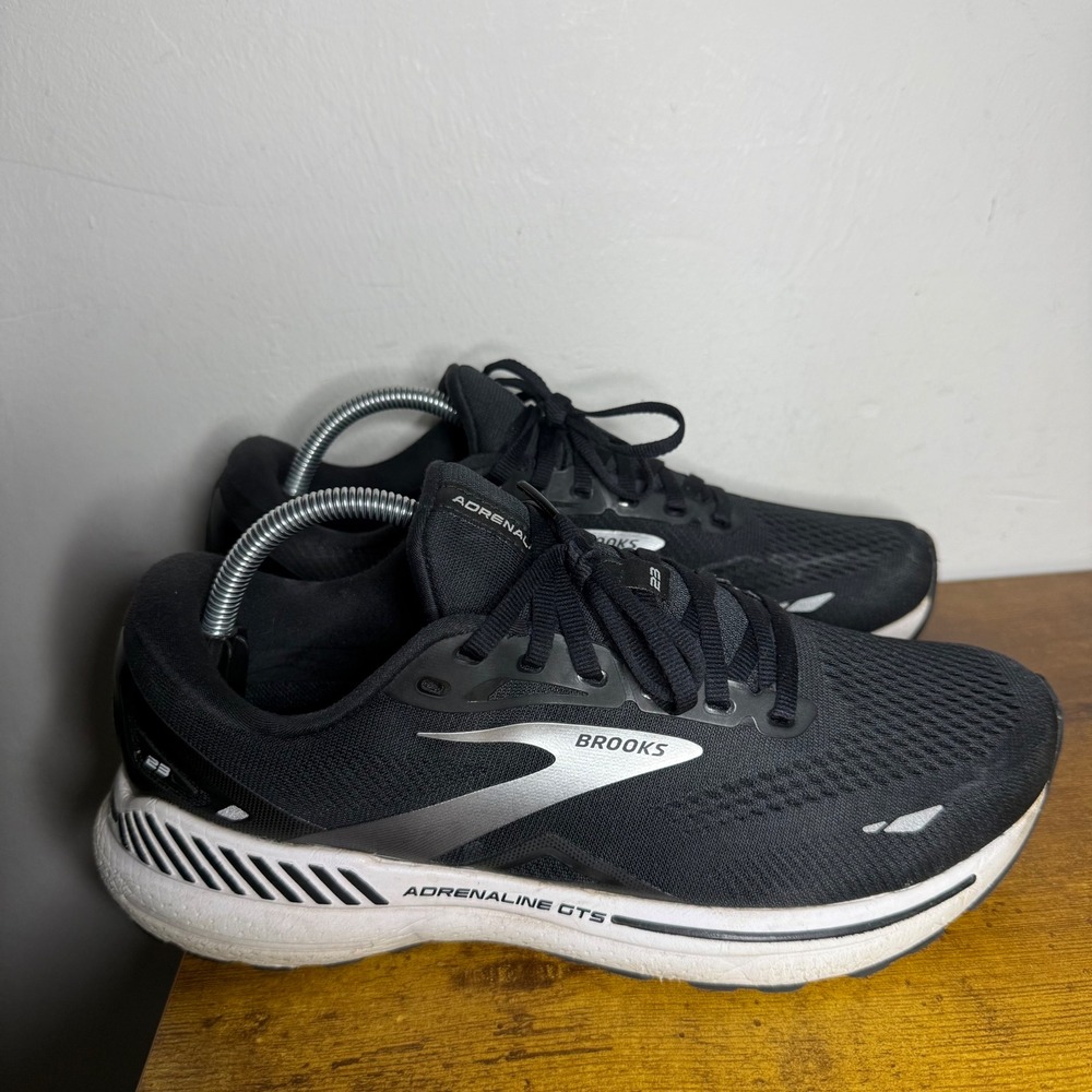 Brooks Adrenaline GTS 23 Mens Size 9.5 2E Wide Running Shoes Black Silver